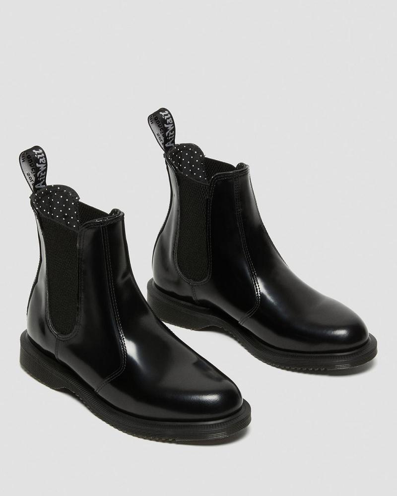 Dr Martens Flora Smooth Lær Ankelstøvletter Dame Svarte | Norge 705PJJ